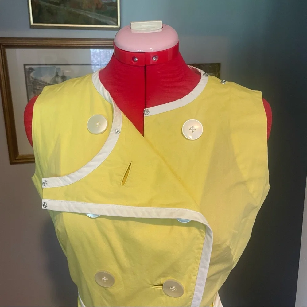 VTG 1950s Yellow Fit & Flare Day Dress / Full Skirt & Wrap Top - Picture 2 of 16